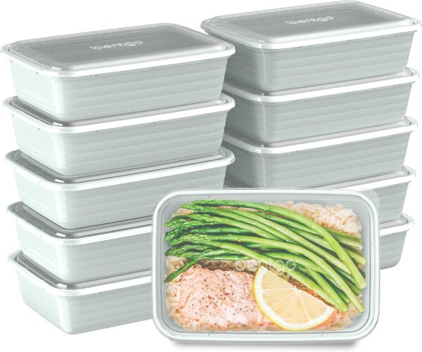 Bentgo® 20-Piece Prep 1-Compartment Containers, Mint, BPA-Free, Reusable, Microwave/Freezer/Dishwasher Safe