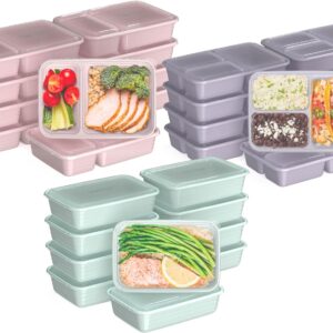 Bentgo® Prep 60-Piece Meal Prep Kit - Reusable Food Containers 1-Compartment, 2-Compartment, & 3-Compartments for Healthy Eating - Microwave, Freezer, & Dishwasher Safe (Floral Pastels)