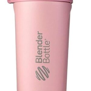 BlenderBottle Radian Shaker Cup Insulated Stainless Steel Water Bottle with Wire Whisk, 26-Ounce, Matte Rose Pink