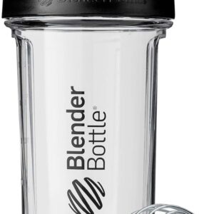 BlenderBottle Shaker Bottle Pro Series Perfect for Protein Shakes and Pre Workout, 24-Ounce, Black/Clear