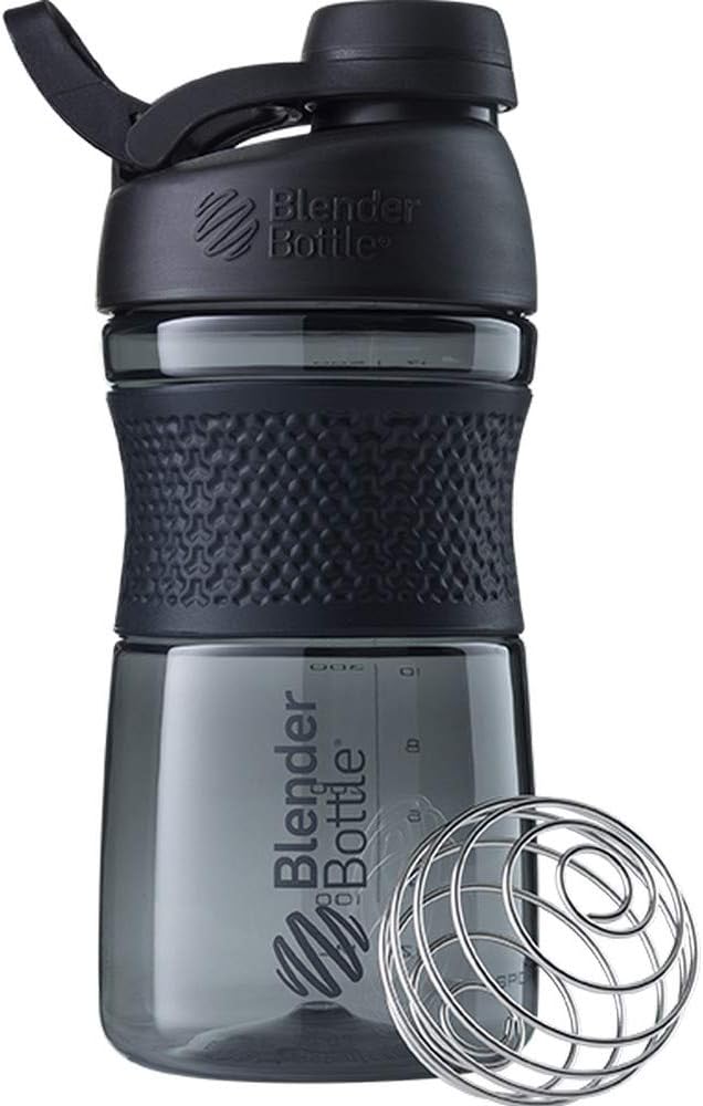  BlenderBottle SportMixer Shaker Bottle Perfect for Protein Shakes and Pre Workout, 20-Ounce, Black 