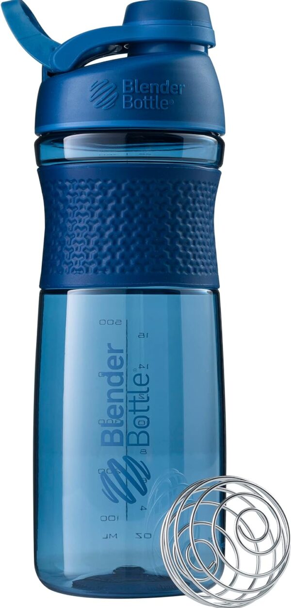 BlenderBottle SportMixer Shaker Bottle Perfect for Protein Shakes and Pre Workout, 28-Ounce, Navy