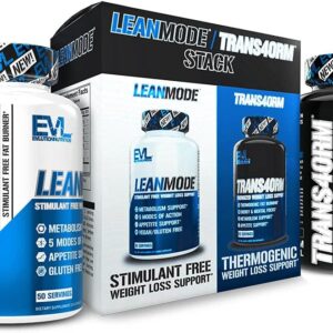 EVL Weight Loss Support Stack - Trans4orm Thermogenic Fat Burner Support Pills with Green Coffee Bean Extract and Forskolin Plus LeanMode Non-Stimulant Metabolism and Fat Loss Support Pills