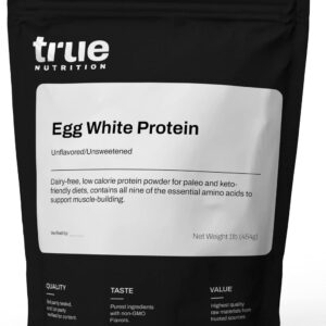 Egg White Protein Powder - 24g Non-GMO Egg Protein per Serving - Low Carb, Low Fat, Paleo, Keto, Gluten Free, Dairy Free, Soy Free (Unflavored/Unsweetened, 1lb)