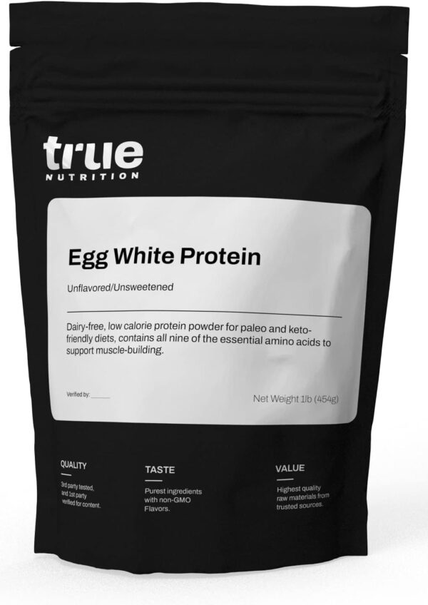 Egg White Protein Powder - 24g Non-GMO Egg Protein per Serving - Low Carb, Low Fat, Paleo, Keto, Gluten Free, Dairy Free, Soy Free (Unflavored/Unsweetened, 1lb)
