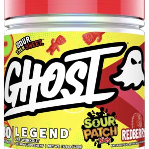 GHOST Legend V3 Pre-Workout Powder, Sour Patch Kids Redberry - 30 Servings – Pre-Workout for Men & Women with Caffeine, L-Citrulline, & Beta Alanine for Energy & Focus