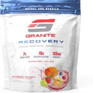 Granite® Recovery Intra-Workout (Rainbow Candy) | Max Performance & Muscle Growth. Improved Recovery & Stress | Essential Amino Acids + Cluster Dextrin + Sensoril | No Gluten or Soy | Made in USA