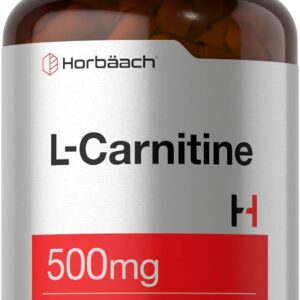 Horbaach L Carnitine Supplement 500mg | 60 Capsules | as L-Carnitine L-Tartrate | Non-GMO and Gluten Free