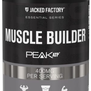 Jacked Factory Essentials Muscle Builder - Daily Muscle Builder for Men with Peak ATP to Support Lean Muscle Gain, Enhance Athletic Performance, & Fortify ATP Levels for Muscle Growth - 30 Capsules