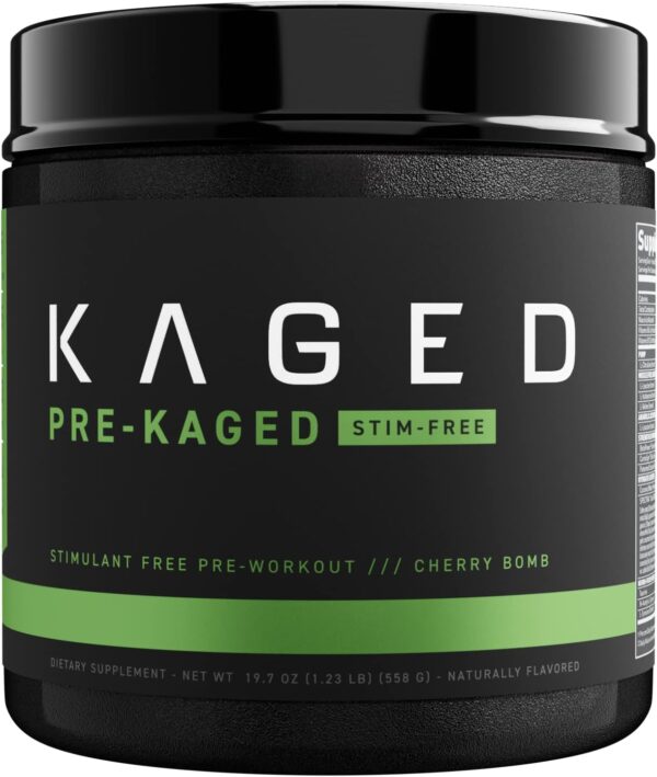Kaged Stimulant Free Pre Workout Powder | Cherry Bomb | Pre-Kaged | Formulated with Creatine, Beta Alanine | No Jitters | 20 Servings