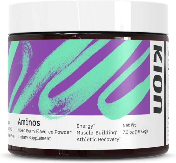 Kion Aminos Essential Amino Acids Powder Supplement | The Building Blocks for Muscle Recovery, Reduced Cravings, Better Cognition, Immunity, and More | 30 Servings (Mixed Berry)