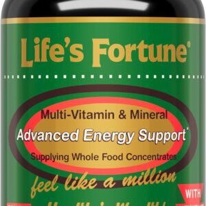 Life's Fortune Multivitamin & Mineral 180 Tablets, All Natural Energy Source Supplying Whole Food Concentrates, Antioxidants, Amino Acids, Enzymes, Trace Minerals & More