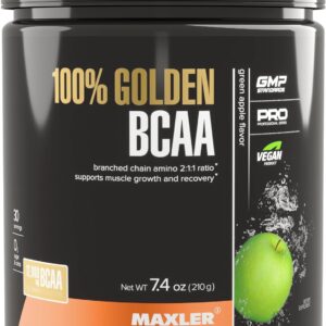 Maxler 100% Golden BCAA Powder - Intra & Post Workout Recovery Drink for Accelerated Muscle Recovery & Lean Muscle Growth - 6 g Vegan BCAAs Amino Acids - 30 Servings - Green Apple
