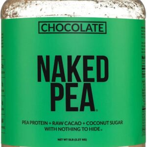NAKED Chocolate Pea Protein - Pea Protein Isolate from North American Farms - 5lb Bulk, Plant Based, Vegetarian & Vegan Protein. Easy to Digest, Non-GMO, Gluten Free, Lactose Free, Soy Free