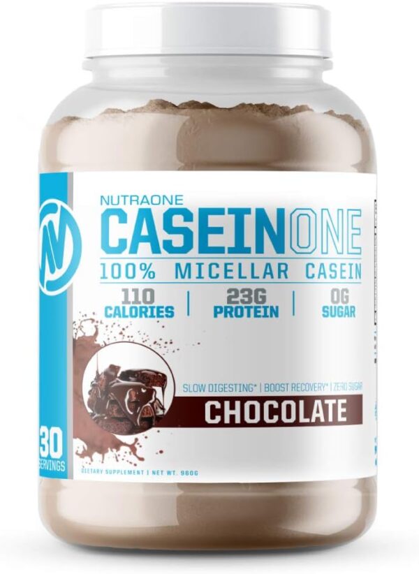 NutraOne CaseinOne Casein Protein Powder No Sugar 100% Casein Protein Powder (Chocolate – 2.11 lbs.)