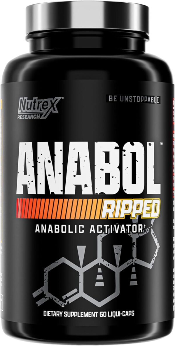 Nutrex Research Anabol Ripped Anabolic Muscle Builder for Men, 2-in-1 Muscle Builder and Shredding Supplement, 60 Count