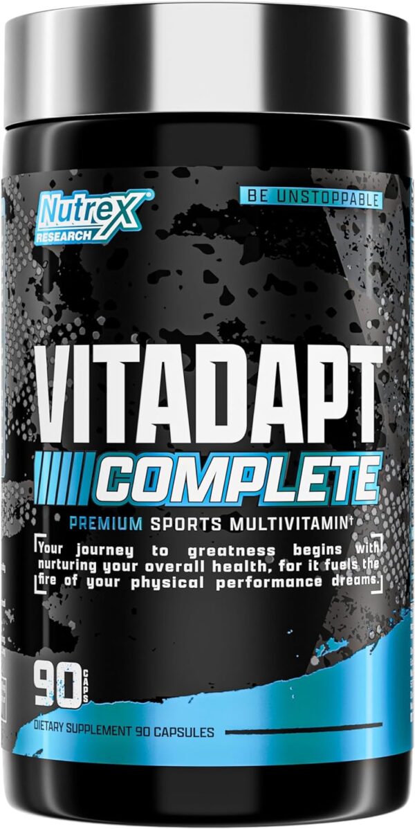 Nutrex Research - Vitadapt Complete Sports Multivitamin for Men - 24 Vitamins, KSM-66 Ashwagandha and Minerals for Athletes - Mens Multivitamin Daily Gym Supplements (90 Tablets)