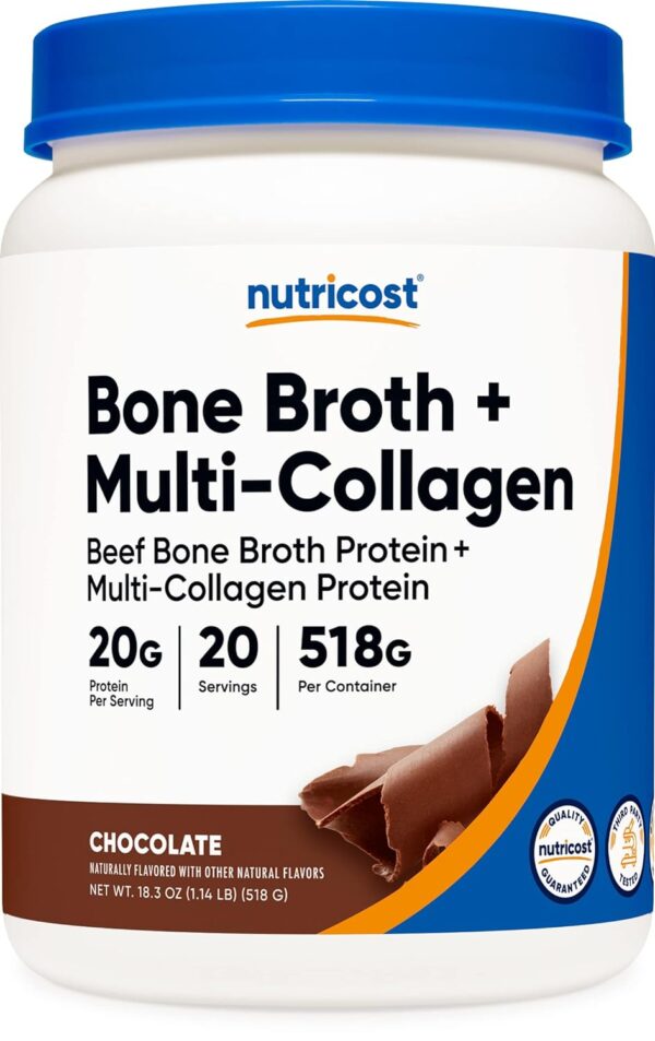 Nutricost Beef Bone Protein Powder + Multi Collagen (20 Servings) - Chocolate