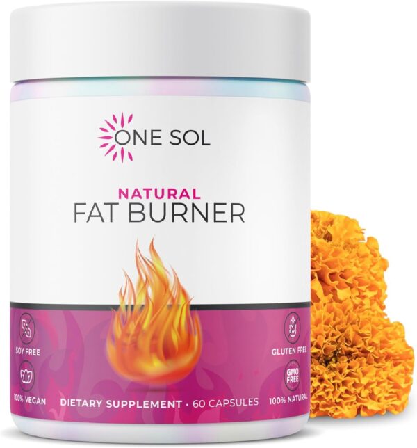 One Sol Fat Burner for Women, Natural Metabolism Booster, Burn More Calories, Boost Energy & Mood, Curb Appetite & Stop Cravings, No Crash or Jitters, All-Natural Ingredients, Gluten & Soy Free