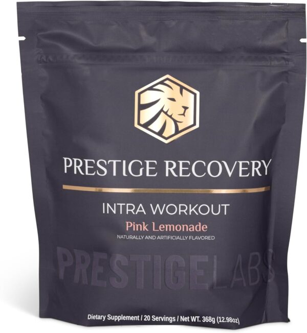 Prestige Recovery Intra EAA Amino Acid, Gluten Free Intra-Workout Powder, Increases Muscle Growth and Tone, Quick Recovery, Fights Fatigue - Pink Lemonade Flavor, 20 Servings 8.5oz