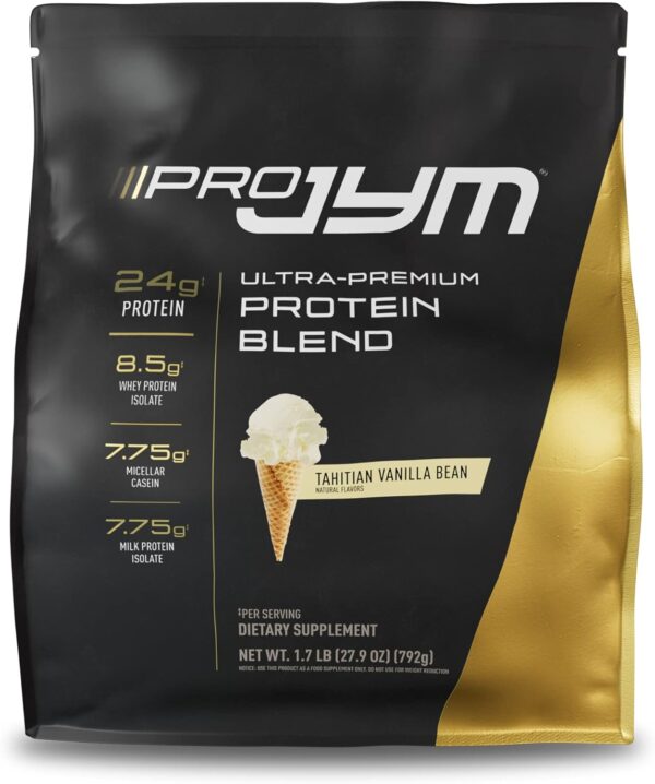 Pro Jym Protein Powder - Egg White, Milk, Whey protein isolates & Micellar Casein | JYM Supplement Science | Tahitian Vanilla Bean Flavor, 1.7 Pound