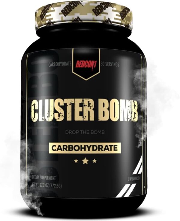 REDCON1 Cluster Bomb, Unflavored - Intra/Post Workout Carbs - Gluten Free + Vegan Cluster Dextrin - Carbohydrate Powder for Readily Available Energy (30 Servings)