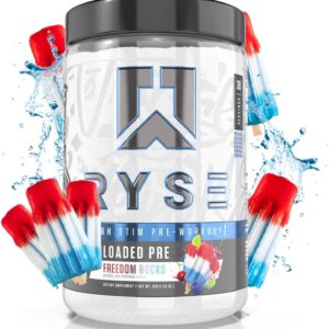 RYSE Up Supplements Loaded Pre Workout Powder Supplement for Men & Women | Pumps, Energy, Focus | Beta Alanine + Citrulline | 390mg Caffeine | 30 Servings (Freedom Rocks)