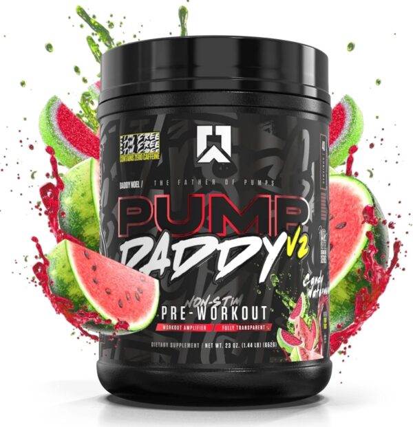 RYSE Up Supplements Signature Series Pump Daddy V2 | Official Noel Deyzel Non Stim Pre Workout | with Citrulline, Beta Alanine, Creatine | 40 Servings (Candy Watermelon)