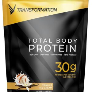 Transformation Protein Super Blend | Egg White, Collagen Peptides, and Plant Protein | 15 Billion CFU Probiotics | Digestive Enzymes | MCT Oil | BCAAs | Low Carb Shake for Men & Women | Vanilla