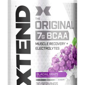 XTEND Original BCAA Powder Glacial Grape | Sugar Free Post Workout Muscle Recovery Drink with Amino Acids | 7g BCAAs for Men & Women | 30 Servings
