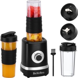 Blender, 500W Smoothie Blender with 2 Speed Control, Portable Blender with 3 BPA-Free Grinder Cup, 18 in 1 Countertop Blender and Grinder Combo for Kitchen, Shakes, Protein and Ice Crush