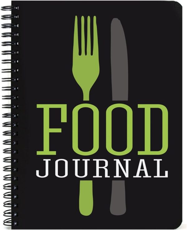 BookFactory Food Journal/Food Tracking Diary/Diet Journal - 120 Pages, Durable Thick Translucent Cover, Wire-O Binding, 5" x 7" (JOU-120-57CW-A-(Food))