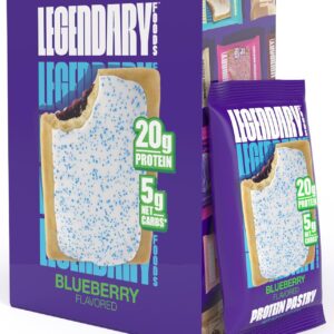 Legendary Foods 20 gr Protein Pastry | Low Carb, Tasty Protein Bar Alternative | Keto Friendly | No Sugar Added | High Protein Breakfast Snacks | Gluten Free Keto Food - Blueberry (8-Pack)