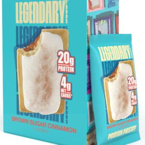 Legendary Foods 20 gr Protein Pastry - Low Carb Tasty Protein Bar Alternative, Keto Friendly, No Sugar Added High Protein Breakfast Snacks, Gluten Free Keto Food - Brown Sugar Cinnamon (8-Pack)