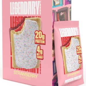 Legendary Foods 20 gr Protein Pastry- Low Carb Tasty Protein Bar Alternative, Keto Friendly, No Sugar Added High Protein Snacks, Gluten Free Breakfast, Keto Food - Strawberry (8-Pack)