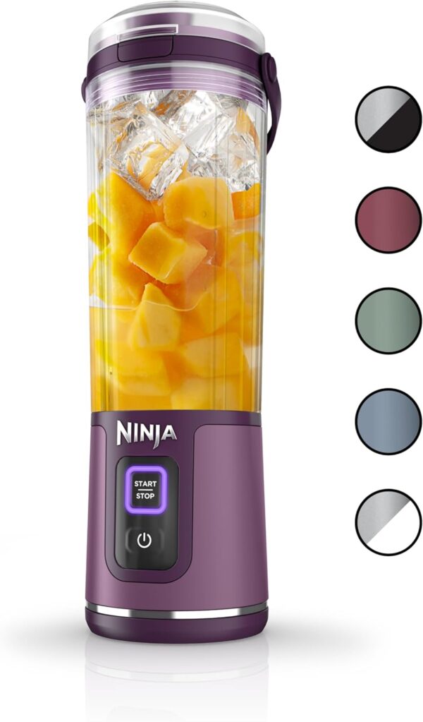 Ninja BC151PR Blast Portable Blender, Cordless, 18oz. Vessel, Personal Blender-for Shakes & Smoothies, BPA Free, Leakproof-Lid & Sip Spout, USB-C Rechargeable, Dishwasher Safe Parts, Passion Fruit