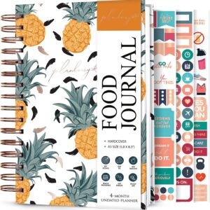 PLANBERRY Food Journal Premium – Nutrition Planner – Diet & Calorie Tracker – Meal & Exercise Diary – Weight Loss Journal (Pineapple)