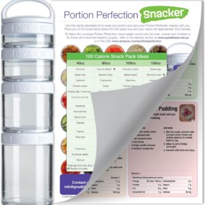 Portion Perfection Snacker Small Snack Containers for Adults - Tritan Clear Portion Control Containers | Weight Loss Products for On-the-Go Healthy Eating. Weightloss and Bariatric Surgery Must Haves