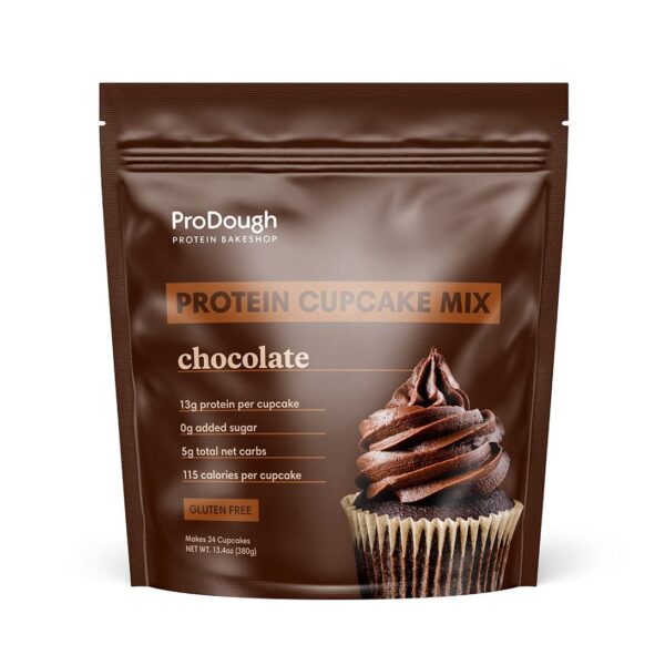 ProDough High Protein- Gluten Free Cupcake Mix, Low Carb, 13g of Protein per Cupcake, No Added Sugars, Keto Friendly, Makes 12, Healthy Dessert (Chocolate)