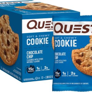 Quest Nutrition Chocolate Chip Protein Cookie; Keto Friendly; High Protein; Low Carb; 12 Count