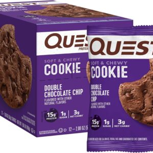 Quest Nutrition Double Chocolate Chip Protein Cookie, High Protein, Low Carb, 12 Count