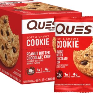 Quest Nutrition Peanut Butter Chocolate Chip High Protein Cookie, Keto Friendly, Low Carb, 24.5 Oz, 12 count (Pack of 1)