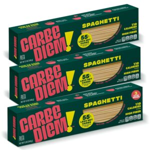 CARBE DIEM! Spaghetti | 3x 12oz Bags | Lower Net Carb Pasta with a Traditional Flavor & Texture | Pasta Re-Imagined for Healthy Lifestyles | Spaghetti Pasta | Spaghetti Noodles | Lower Calorie Pasta