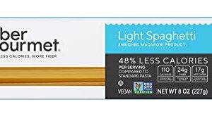 Fiber Gourmet Pasta - Light Spaghetti Pasta - Low Net Carb, Fiber-Rich, Low Calorie, Healthy Pasta - Made in Italy, Kosher, Vegan, Non-GMO - 8 Oz, Pack of 6