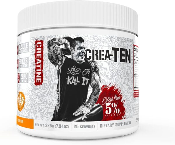 5% Nutrition CreaTEN Creatine Complex + Accelerators | Flavored Creatine Powder for Muscle Gain | Max Power, Strength, Endurance, & Recovery (Push Pop)