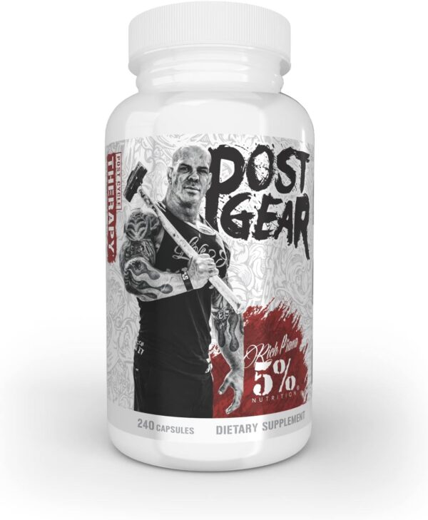 5% Nutrition Rich Piana Post Gear PCT Support Booster | Estrogen Blocker, Aromatase Inhibitor | Post Cycle Therapy Supplement | DAA, DIM, Longjack, Stinging Nettle, Milk Thistle, 240 Capsules