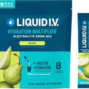 Liquid I.V.® Hydration Multiplier® - Pear - Hydration Powder Packets | Electrolyte Powder Drink Mix | Convenient Single-Serving Sticks | Non-GMO | 16 Servings (Pack of 1)