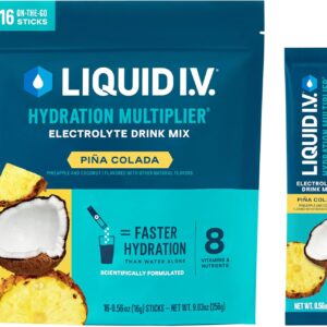 Liquid I.V.® Hydration Multiplier® - Pina Colada - Hydration Powder Packets | Electrolyte Drink Mix | Easy Open Single-Serving Stick | Non-GMO | 16 Servings (Pack of 1)