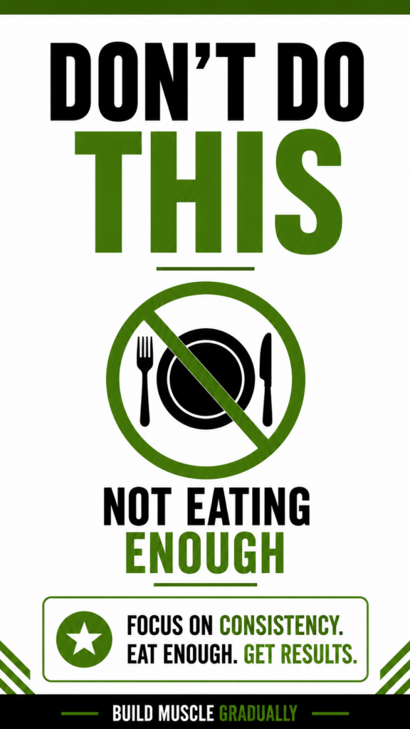 Warning sign illustrating the common mistake of not eating enough calories