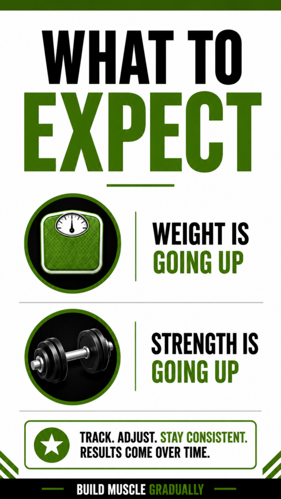 Signs your lean bulk is working including weight gain and increased strength